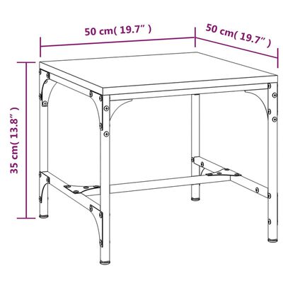 vidaXL Tavolino da Salotto Rovere Marrone 50x50x35 cm in Multistrato