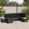 vidaXL Set Divano da Giardino con cuscino 6 pcs Nero polyrattan