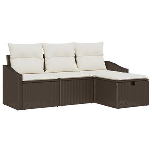vidaXL Set di divani con cuscino 4 pcs polyrattan