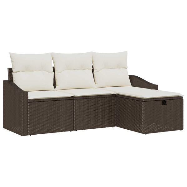 vidaXL Set di divani con cuscino 4 pcs polyrattan