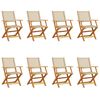 vidaXL Sedie pieghevoli, 8 pezzi, in polyrattan beige e legno massello