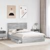 vidaXL Letto con Contenitore con testiera Grigio Sonoma 160 x 200 cm
