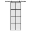 vidaXL Porta Scorrevole con Ferramenta 76x205cm Vetro ESG Alluminio