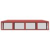 vidaXL Tenda per Feste con 10 Pareti Laterali in Rete Rossa 3x12m HDPE