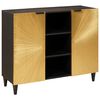 vidaXL Mobile laterale con lo scaffale Nero e Oro 90 x 33,5 x 75 cm