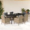 vidaXL Set da Pranzo da Giardino 7 pz con Cuscini Beige in Polyrattan