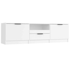 vidaXL Mobile TV Bianco 140x35x40 cm in Legno Massello