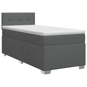 vidaXL Letto box spring con materasso Grigio Scuro 90 x 190cm Tessuto