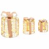 vidaXL Decorazione Scatola Regalo con 60 LED 3 pcs Bianco caldo PET