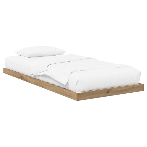 vidaXL Struttura letto a terra Rovere artigianale 90 x 200 cm