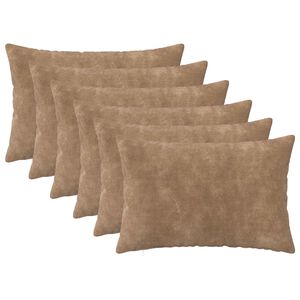 vidaXL Federa 6 pcs HEERLEN Tortora 30 x 50 cm Fleece in microfibra