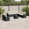 vidaXL Set Divani da Giardino 10pz con Cuscini in Polyrattan Nero