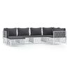 vidaXL Set Salotto da Giardino 6 pz con Cuscini in Acciaio Bianco
