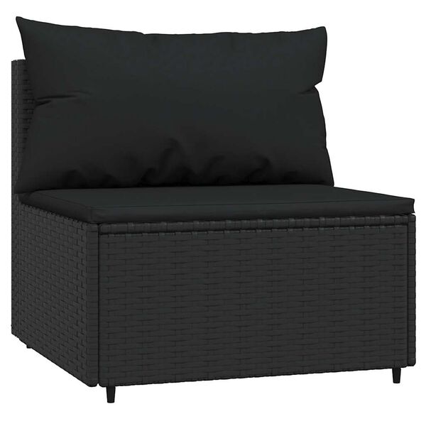 vidaXL Divani Centrali da Giardino con Cuscini 2pz in Polyrattan Nero