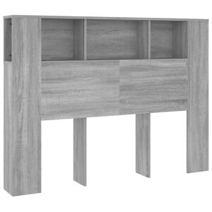 vidaXL Testiera con Scomparti Grigio Sonoma 140x18,5x104,5 cm