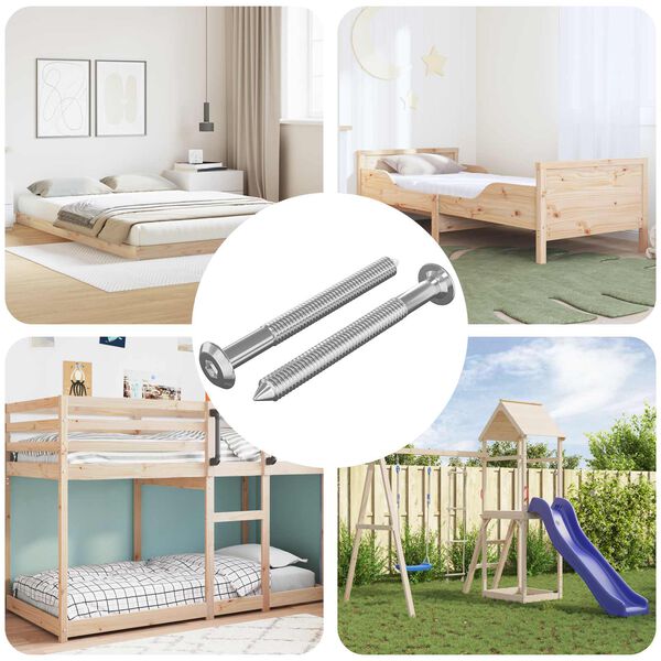 vidaXL Viti per mobili 2 pcs Argento M6 x 60 mm Acciaio