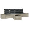 vidaXL Set di divani 5 pz Grigio Chiaro 55 x 55 x 37 cm polyrattan