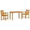 vidaXL Set da Pranzo per Giardino 3 pz Marrone