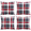 vidaXL Cuscini per divano 4 pz Rossi a Quadri 60x60 cm in Tessuto