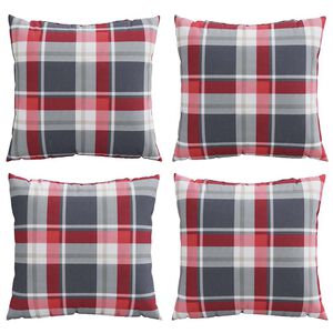 vidaXL Cuscini per divano 4 pz Rossi a Quadri 60x60 cm in Tessuto