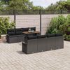 vidaXL Set Divano da Giardino con archiviazione 9 pcs Nero Poly Rattan