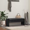 vidaXL Panca per ingresso con cuscino Rovere Nero 103 x 38 x 40 cm