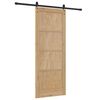 vidaXL Porta scorrevole Naturale e Nero 83 x 211 cm Pino massello