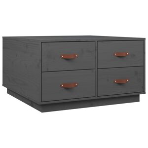 vidaXL Tavolino da Salotto Grigio 80x80x45 cm Legno Massello di Pino