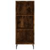 vidaXL Credenza Rovere Fumo 34,5x34x180 cm in Legno Multistrato
