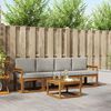 vidaXL Set di divani da esterno 5 pcs Grigio Naturale e Chiaro