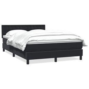 vidaXL Giroletto a Molle con Materasso Nero 160x210 cm in Velluto