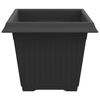 vidaXL Vaso quadrato per fiori 24 pcs Nero 28,5 x 28,5 x 22 cm