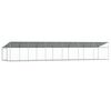 vidaXL Gabbia Cani con Tetto e Porta Grigia 12x2x2 m Acciaio Zincato