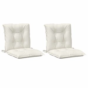 vidaXL Cuscini Sedia Schiena Bassa 2 pz Crema M&eacute;lange 100x50x7 Tessuto