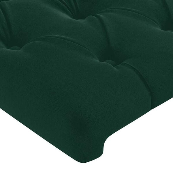 vidaXL Testiera Verde Scuro 144x7x118/128 cm Velluto