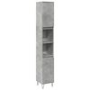 vidaXL Armadietto Bagno Grigio Cemento 30x30x190 cm Legno Multistrato