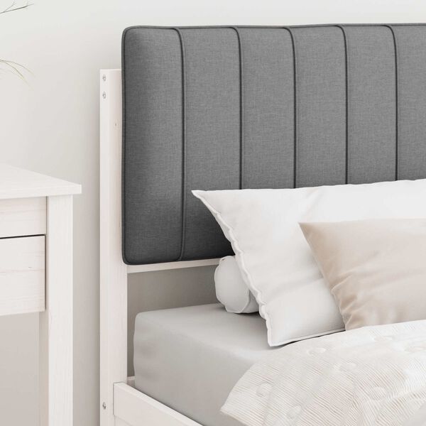 vidaXL Letto con Testiera Rivestita Grigio chiaro 90 x 190 cm