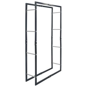 vidaXL Rastrelliera per Legna da Ardere Nera 80x25x150 cm in Acciaio