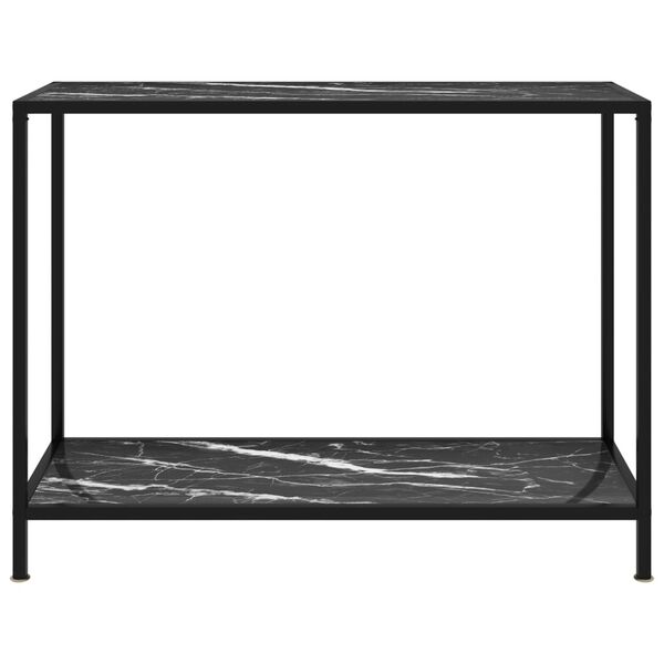 vidaXL Tavolo Consolle Nero 100x35x75 cm in Vetro Temperato