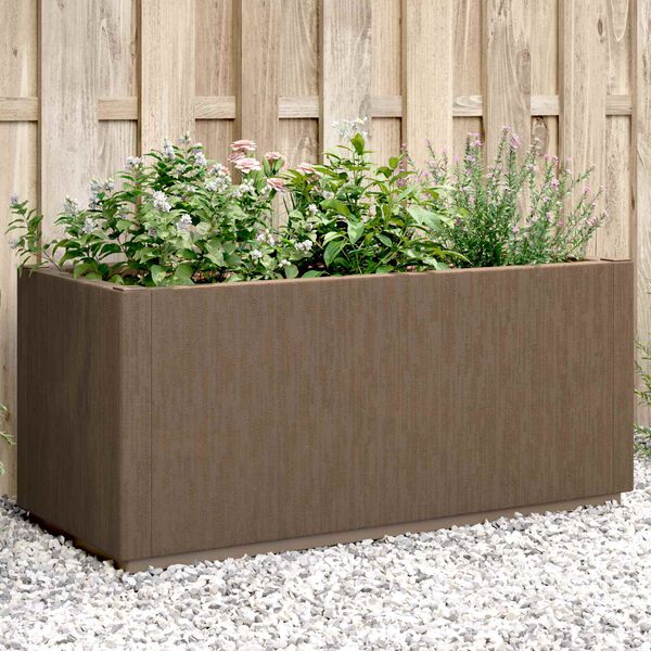vidaXL Scatola per Fiori da Giardino Marrone 80 x 36 x 35 cm PP