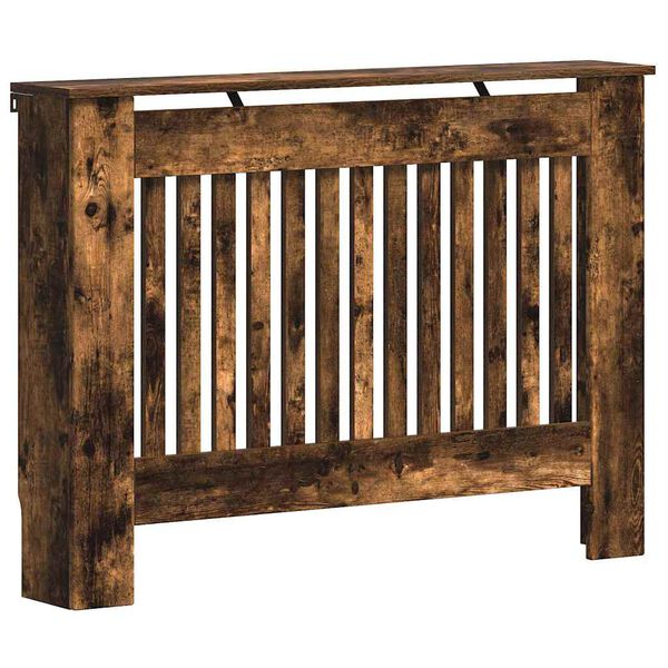 vidaXL Copertura per radiatori Rovere fum&eacute; 112 x 19 x 81,5 cm