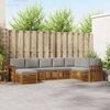 vidaXL Set divani con cuscino 8 pcs Grigio Naturale e Chiaro