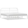 vidaXL Giroletto con Testiera Metallo Bianco 193x203 cm