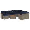 vidaXL Set Divani da Giardino 11 pz con Cuscini Grigio in Polyrattan
