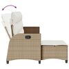 vidaXL Set Divano da Giardino 3 pz con Cuscini a L Beige in Polyrattan