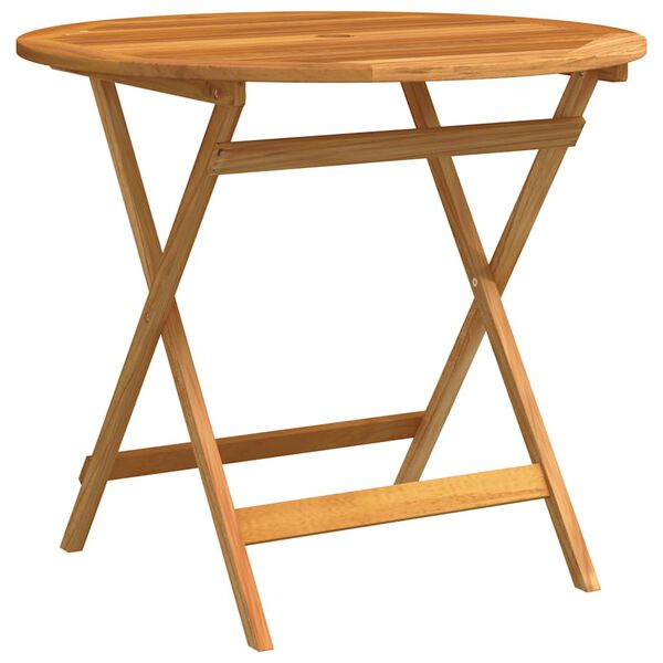 vidaXL Tavolo da Giardino Pieghevole &Oslash;90x75cm Massello di Eucalipto