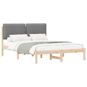 vidaXL Letto con Testiera Rivestita Grigio chiaro 160 x 200 cm