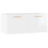 vidaXL Armadietto a Muro Bianco Lucido 80x36x50 cm Legno Multistrato