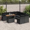 vidaXL Set Divano da Giardino con archiviazione 9 pcs Nero Poly Rattan