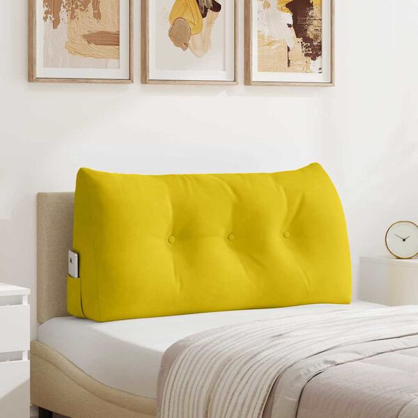 vidaXL Cuscino per Schiena Giallo 100 x 24 x 50 cm Velluto